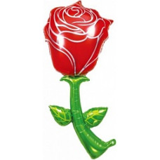Шар (39''/99 см) Цветок, Роза, Красный, 1 шт.