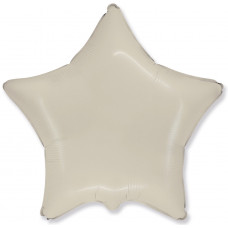 Шар (18''/46 см) Звезда, Кремовый, Сатин, 1 шт.