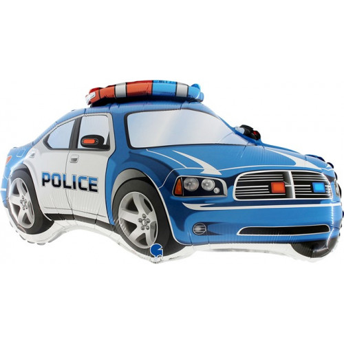 Шар (28''/71 см) Фигура, Полицейская машина, Синий, 1 шт.