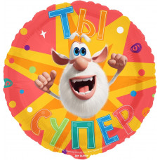 Шар (18''/46 см) Круг, Буба, Ты Супер, 1 шт. в уп.