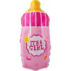 Шар (29''/74 см) Фигура, Бутылочка для малышки, Розовый, 1 шт.