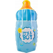 Шар (29''/74 см) Фигура, Бутылочка для малыша мальчика, Голубой, 1 шт.
