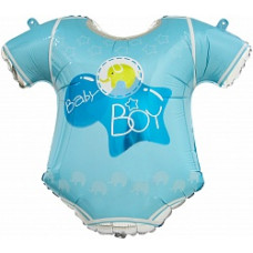 Шар (23''/58 см) Фигура, Боди для малыша мальчика, Голубой, 1 шт.
