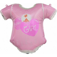 Шар (23''/58 см) Фигура, Боди для малышки девочки, Розовый, 1 шт.