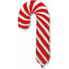 Шар (39''/99 см) Фигура, Леденец трость, Красный, 1 шт.