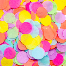 Конфетти тишью Круг, Ассорти, 2,5 см, 50 гр.