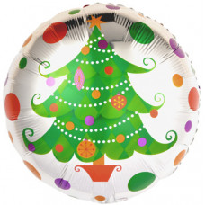 Шар (18''/46 см) Круг, Новогодняя елка