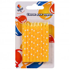 Свечи Желтые горох белый 7см 16шт.