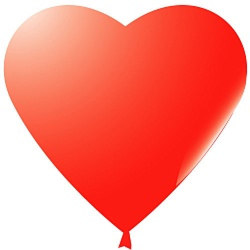 Сердце (10''/25 см) Красный, пастель, 100 шт.