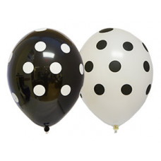 Шелкография пастель 14" Горошек бел-черн