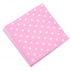 Салфетки Розовые точки, 32*32см, 20шт.