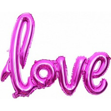 Шар (41''/104 см) Фигура, Надпись "Love", Фуше, 1 шт.