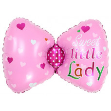 Шар (29''/74 см) Фигура, Бантик для девочки, Розовый, 1 шт.