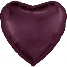 Шар (19''/48 см) Сердце, Темная вишня, 1 шт.