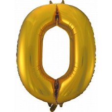 Шар (34''/86 см) Цифра, 0, Золото