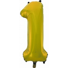 Шар (34''/86 см) Цифра, 1, Золото