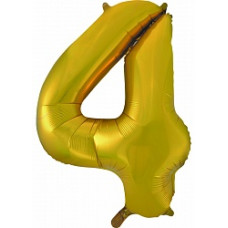 Шар (34''/86 см) Цифра, 4, Золото