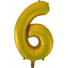 Шар (34''/86 см) Цифра, 6, Золото