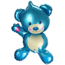 Шар (32''/81 см) Фигура, Плюшевый мишка, Голубой