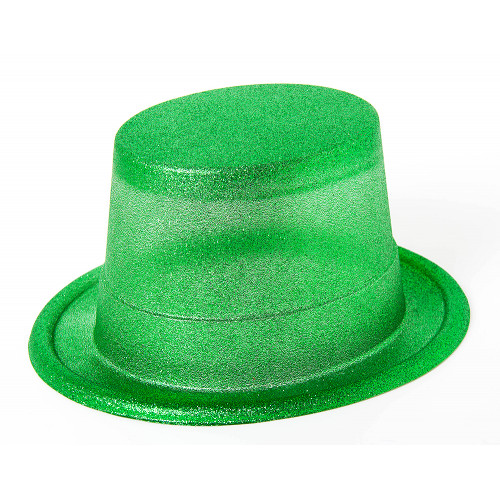 Шляпа Блестящая Зеленая, цилиндр