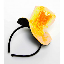 Ободок Желтая шляпка, блестящая