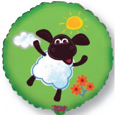 Шар (18''/46 см) Круг, Барашек Тимми, Зеленый, 1 шт.