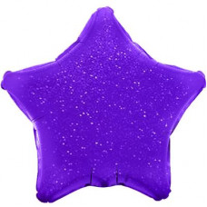 Шар (18''/46 см) Звезда, Фиолетовый голография, 1 шт.
