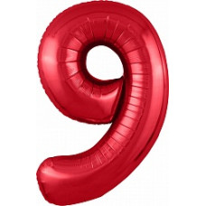 Шар (40''/102 см) Цифра, 9 Slim, Красный, 1 шт. в упак.