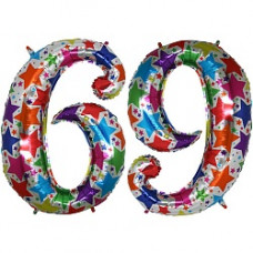 Шар (40''/102 см) Цифра, 6/9 Дизайнерская, 1 шт.