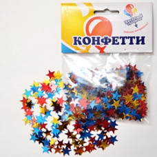 Конфетти Звезды, золото, красный и синий