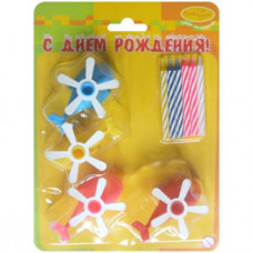 МС Свечи с держателями Вертолеты 4шт