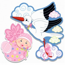 Подвеска Аист с девочкой 41см