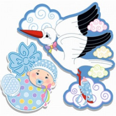 Подвеска Аист с мальчиком 41см