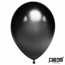 Шар (5''/13 см) Черный, хром, 50 шт.