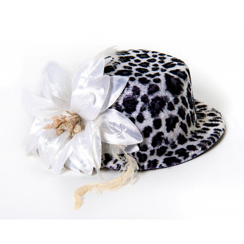 Заколка Леопардовая шляпка с цветком