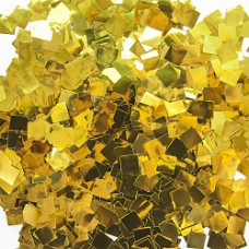 Конфетти фольга Квадрат, Золото, Металлик, 1 см, 100 гр.