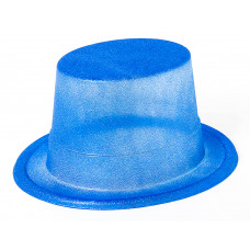 Шляпа, Блестящая, синяя, цилиндр