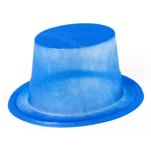Шляпа, Блестящая, синяя, цилиндр