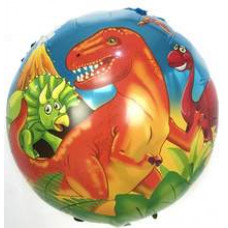 Шар (18''/46 см) Круг, Динозаврики