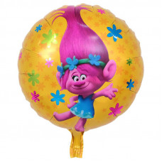 Шар (18''/46 см) Круг, Тролли Розочка