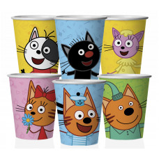 Стаканы (250 мл) Три Кота, Играем вместе, 6 шт.