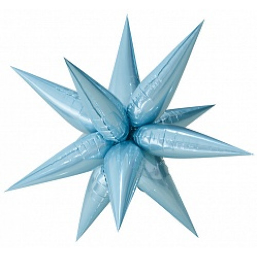 Шар (26''/66 см) Звезда, 3D Составная, Голубой, 1 шт. в упак.