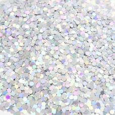 Конфетти фольга Шестиугольники, Серебро, 0,25 см, 100 г.