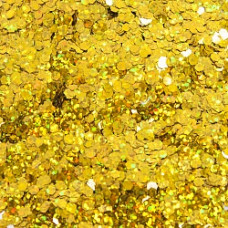 Конфетти фольга Шестиугольники, Золото, 0,25 см, 100 г.