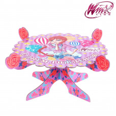 Подставка для пирожных "С днем рождения", феи ВИНКС, Блум с розочками