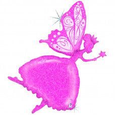 Шар (44''/112 см) Фигура, Силуэт феи, Розовый, 1 шт.