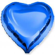Шар (18''/46 см) Сердце, Синий, 1 шт.