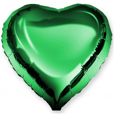 Шар (18''/46 см) Сердце, Зеленый, 1 шт.