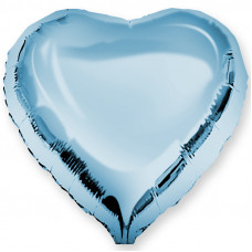 Шар (18''/46 см) Сердце, Светло-голубой, 1 шт.