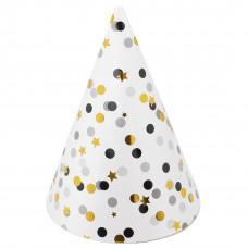 Колпаки, Конфетти, Стильное ассорти, металлик, 16 см, 6 шт.